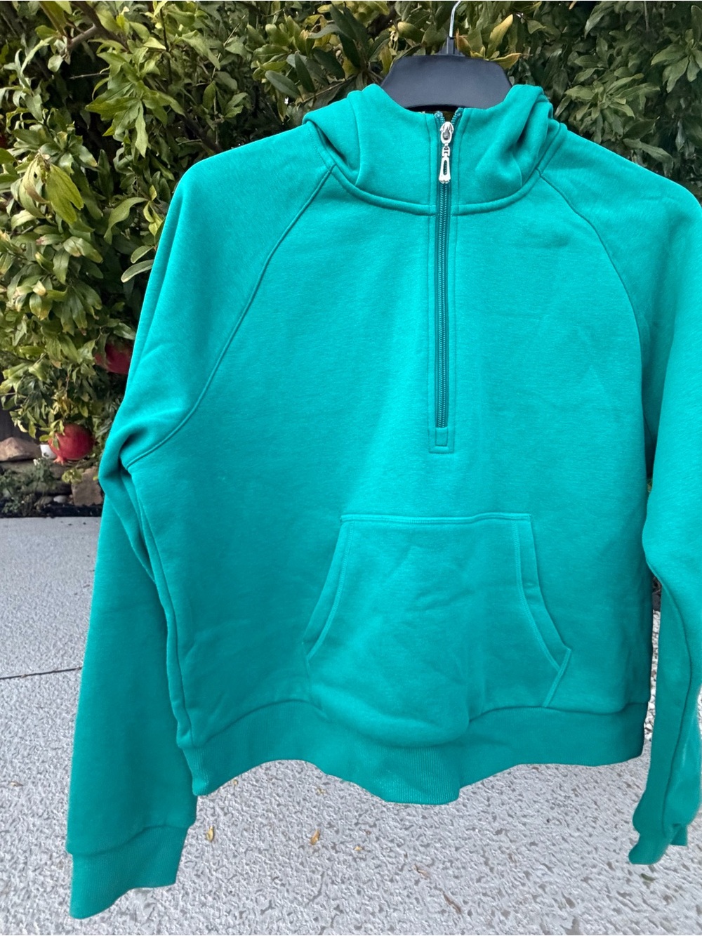 NWT Women’s Teal Half-Zip Hoodie Sweater size XL